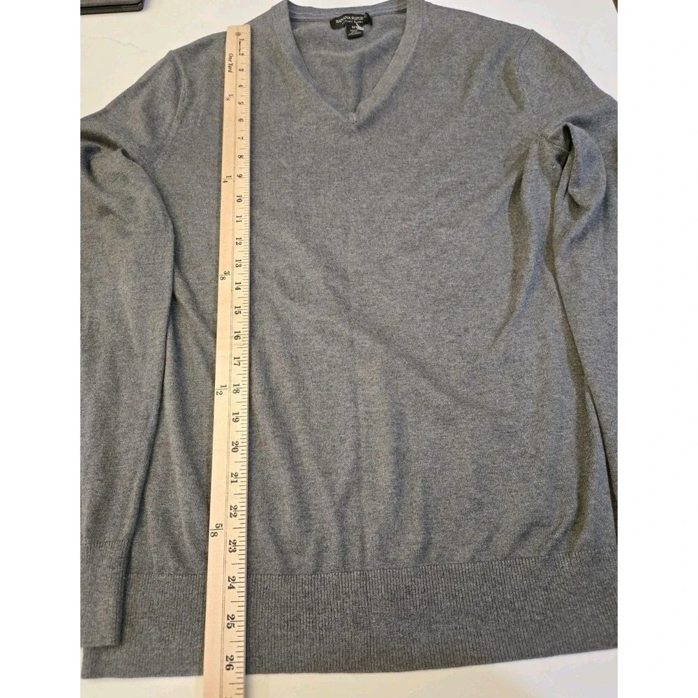 BANANA REPUBLIC MEN’S LUXURY BLEND SILK/ COTTON/CASHMERE V-NECK SWEATER GRAY M